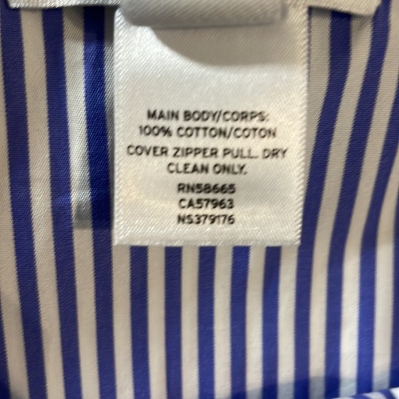 Nordstrom Signature Blue and White Striped Pleated Asymmetrical Skirt Size 12 - Picture 15 of 16